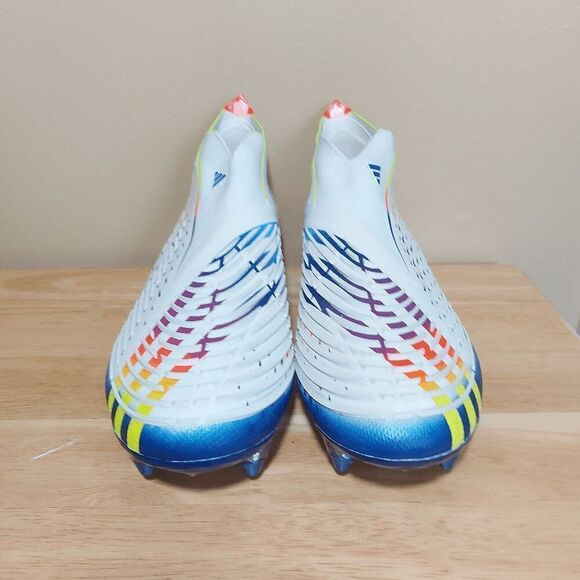 Adidas Predator Edge+ SG Soccer Cleats White Multi Color GW1035 Men's Size 8.5 - Picture 2 of 7